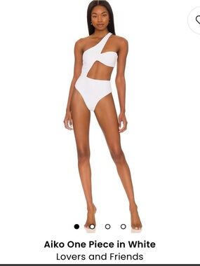 Lovers + Friends White One-Shoulder Cutout Swimsuit